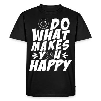 Faites ce qui vous rend heureux - T-shirt Premium bio Homme - noir - Devant - Nico (187cm)