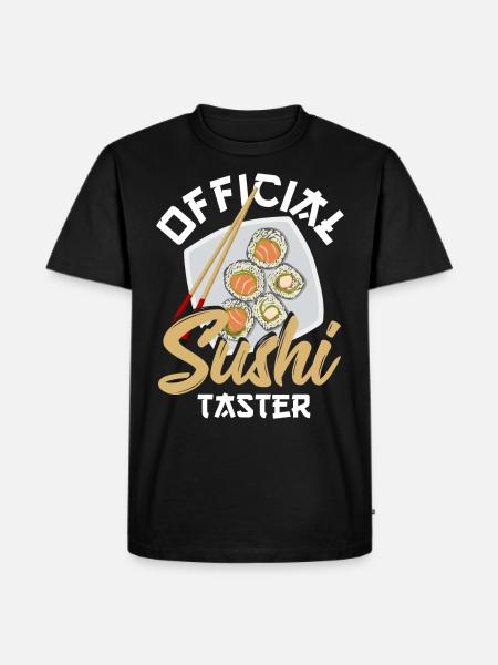 Dégustateur officiel de sushis Sushi Riz Fish Sashimi - T-shirt Premium bio Homme - noir