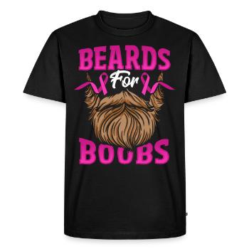 Barbes pour seins Sensibilisation au cancer du sein Rose - T-shirt Premium bio Homme - noir - Devant - Nico (187cm)
