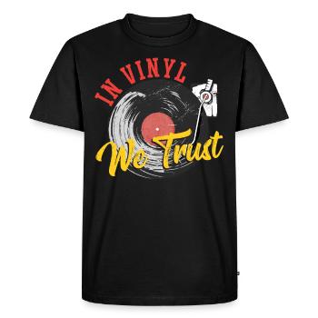 In Vinyl We Trust Vinyl Record Collecting - Men's Premium Organic T-Shirt - black - Front - Nico (187cm)