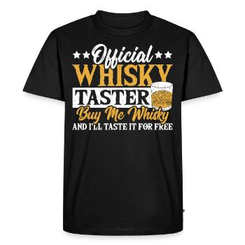 Official Whisky Taster Whiskey Tasting - Men's Premium Organic T-Shirt - black - Front - Nico (187cm)