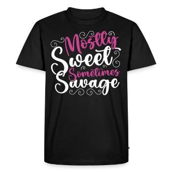 Surtout douce parfois sauvage Autonomisation des femmes - T-shirt Premium bio Homme - noir - Devant - Nico (187cm)