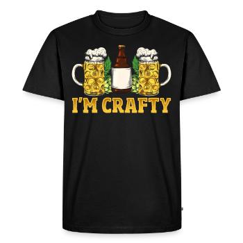 Je suis Crafty Craft Beer Brewing - T-shirt Premium bio Homme - noir - Devant - Nico (187cm)