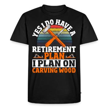 J’ai un plan de retraite que je prévois sculpter - T-shirt Premium bio Homme - noir - Devant - Nico (187cm)