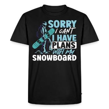 Désolé, je ne peux pas avoir de plans avec mon snowboard - T-shirt Premium bio Homme - noir - Devant - Nico (187cm)