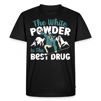 La poudre blanche est la meilleure drogue Snowboard - T-shirt Premium bio Homme - noir - Devant - Nico (187cm)