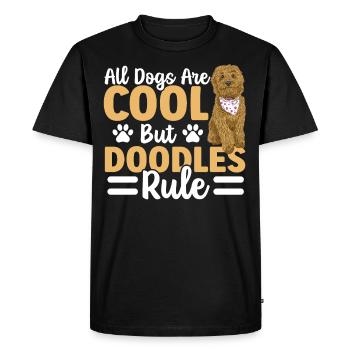 All Dogs Are Cool But Doodles Rule Golden Doodle - Men's Premium Organic T-Shirt - black - Front - Nico (187cm)