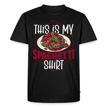 This Is My Spaghetti Shirt Italian Pasta Lover - Men's Premium Organic T-Shirt - black - Front - Nico (187cm)
