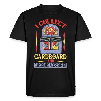 Je collectionne le carton et les accessoires en carton - T-shirt Premium bio Homme - noir - Devant - Nico (187cm)