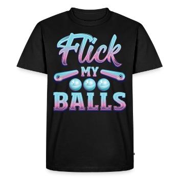 Flick My Balls Pinball Arcade Machine - Men's Premium Organic T-Shirt - black - Front - Nico (187cm)