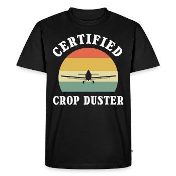 Certifié Crop Duster Farting Joke Crop Dusting - T-shirt Premium bio Homme - noir - Devant - Nico (187cm)