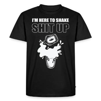 I'm Here To Shake Shit Up Barkeeper Mixologist - Men's Premium Organic T-Shirt - black - Front - Nico (187cm)