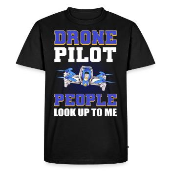 Les gens de pilote de drone m’admirent Drone volant - T-shirt Premium bio Homme - noir - Devant - Nico (187cm)