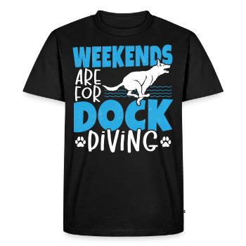 Les week-ends sont pour le saut de chien plongeur à quai - T-shirt Premium bio Homme - noir - Devant - Nico (187cm)