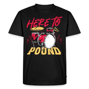 Here To Pound Drummer Percussionist - Men's Premium Organic T-Shirt - black - Front - Nico (187cm)