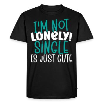 Pas de célibataire solitaire est juste de jolis célibataires heureux - T-shirt Premium bio Homme - noir - Devant - Nico (187cm)