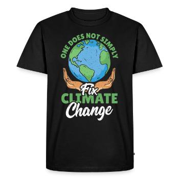 One Does Not Simply Fix Climate Change Global - Men's Premium Organic T-Shirt - black - Front - Nico (187cm)