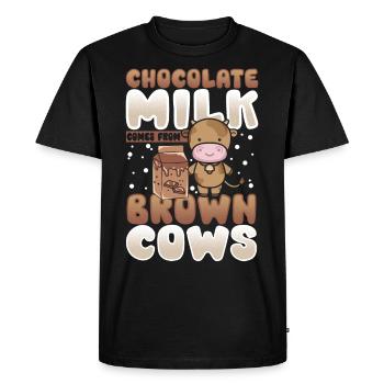 Le lait au chocolat provient de vaches brunes Lait de cacao - T-shirt Premium bio Homme - noir - Devant - Nico (187cm)