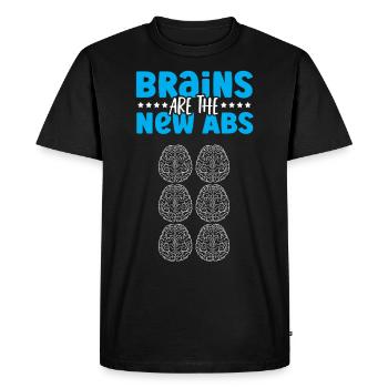Brains Are The New Abs Neuroscience Neuroscientist - Men's Premium Organic T-Shirt - black - Front - Nico (187cm)
