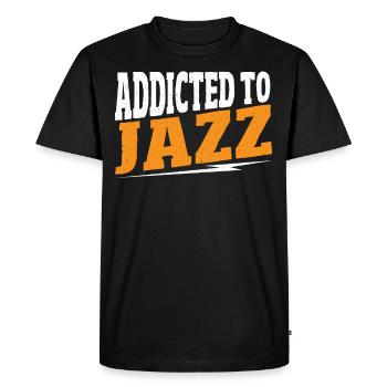 Accro au jazz jazz musique jazz jazz auditeur - T-shirt Premium bio Homme - noir - Devant - Nico (187cm)