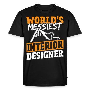 World's Messiest Interior Designer Interior Design - Men's Premium Organic T-Shirt - black - Front - Nico (187cm)