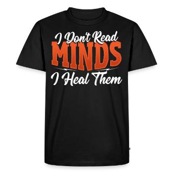 Je ne lis pas dans les pensées je les guéris psychologue - T-shirt Premium bio Homme - noir - Devant - Nico (187cm)