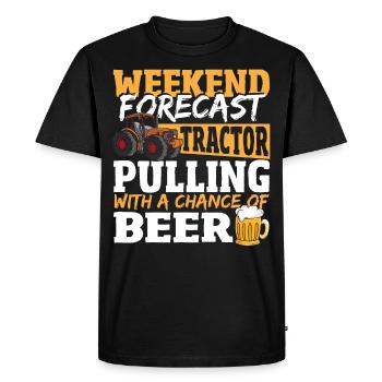 Weekend Forecast Tractor Pulling With A Chance Of - Men's Premium Organic T-Shirt - black - Front - Nico (187cm)