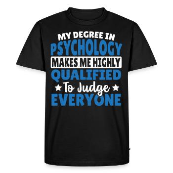 Psychologue École Psychologue Psychologie Psychologue - T-shirt Premium bio Homme - noir - Devant - Nico (187cm)