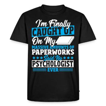 Psychologue École Psychologue Psychothérapeute - T-shirt Premium bio Homme - noir - Devant - Nico (187cm)