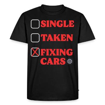 Réparation de voitures de garage mécanicien de voiture de garage - T-shirt Premium bio Homme - noir - Devant - Nico (187cm)