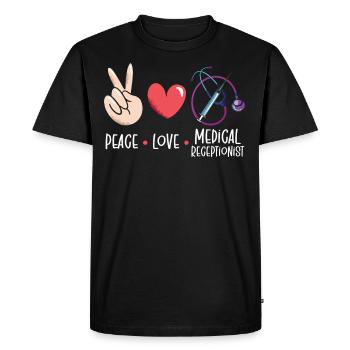 Réceptionniste médicale Réception médicale - T-shirt Premium bio Homme - noir - Devant - Nico (187cm)