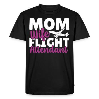 Agent de bord Agent de bord Aviation Vol - T-shirt Premium bio Homme - noir - Devant - Nico (187cm)