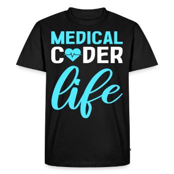 Medical Coder Life Clinical Coder Medical Coding - Men's Premium Organic T-Shirt - black - Front - Nico (187cm)