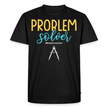 Résolveur de problèmes #mathteacher professeur de mathématiques - T-shirt Premium bio Homme - noir - Devant - Nico (187cm)