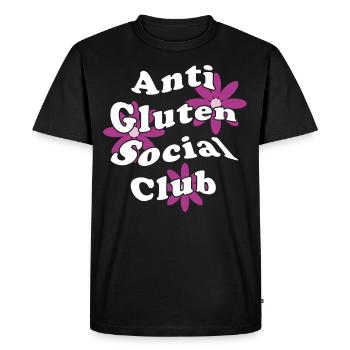 Anti Gluten Social Club Gluten Free Diet - Men's Premium Organic T-Shirt - black - Front - Nico (187cm)