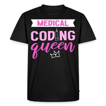 Medical Coding Queen Clinical Coder Medical Coder - Men's Premium Organic T-Shirt - black - Front - Nico (187cm)