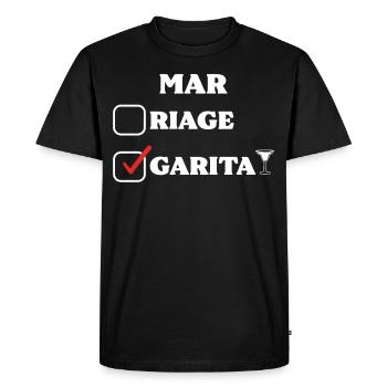 Mariage Margarita Margaritas Cocktail Boisson - T-shirt Premium bio Homme - noir - Devant - Nico (187cm)