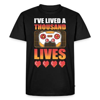 I've Lived A Thousand Lives Video Game Gamer - Men's Premium Organic T-Shirt - black - Front - Nico (187cm)