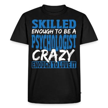 Psychologue École Psychologue Psychothérapeute - T-shirt Premium bio Homme - noir - Devant - Nico (187cm)
