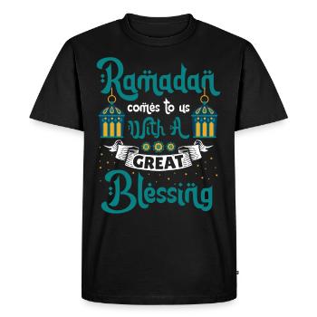 Ramadan Ramadan Moubarak Musulman Islamique - T-shirt Premium bio Homme - noir - Devant - Nico (187cm)