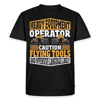 Opérateur de machine Opérateur de machine de construction Machines de construction - T-shirt Premium bio Homme - noir - Devant - Nico (187cm)