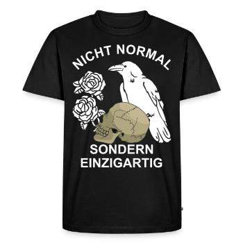Nicht normal sondern einzigartig - Männer Premium Bio T-Shirt - Schwarz - Vorne - Nico (187cm)