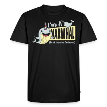 I'm A Narwhal In A Human Costume Narwhal Unicorn - Men's Premium Organic T-Shirt - black - Front - Nico (187cm)
