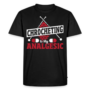 Chrocheting est mon crochet analgésique - T-shirt Premium bio Homme - noir - Devant - Nico (187cm)