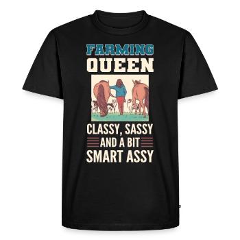 Farming Queen Classy Sassy And A Bit Smart Assy - Men's Premium Organic T-Shirt - black - Front - Nico (187cm)