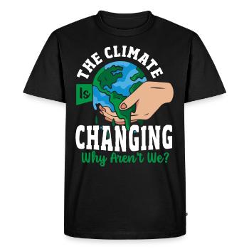 The Climate Is Changing Why Aren't We? Climate - Men's Premium Organic T-Shirt - black - Front - Nico (187cm)