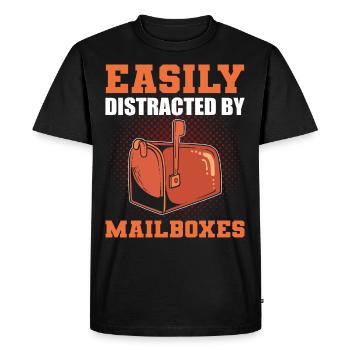 Travailleur des postes Travailleur des postes Lettre du facteur - T-shirt Premium bio Homme - noir - Devant - Nico (187cm)