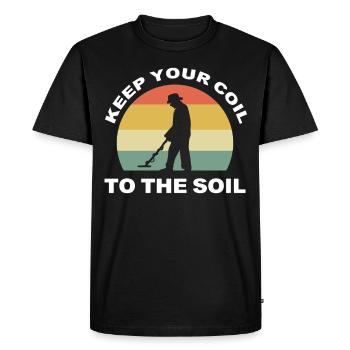 Keep Your Coil To The Soil Metal Detector Metal - Men's Premium Organic T-Shirt - black - Front - Nico (187cm)