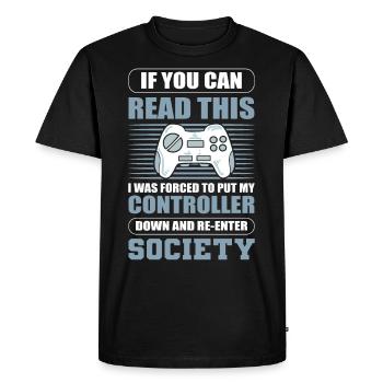 Si vous pouvez lire ceci, j’ai posé ma manette - T-shirt Premium bio Homme - noir - Devant - Nico (187cm)