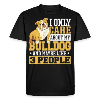 Bulldog Bouledogue anglais Hundelieb Hund - T-shirt Premium bio Homme - noir - Devant - Nico (187cm)